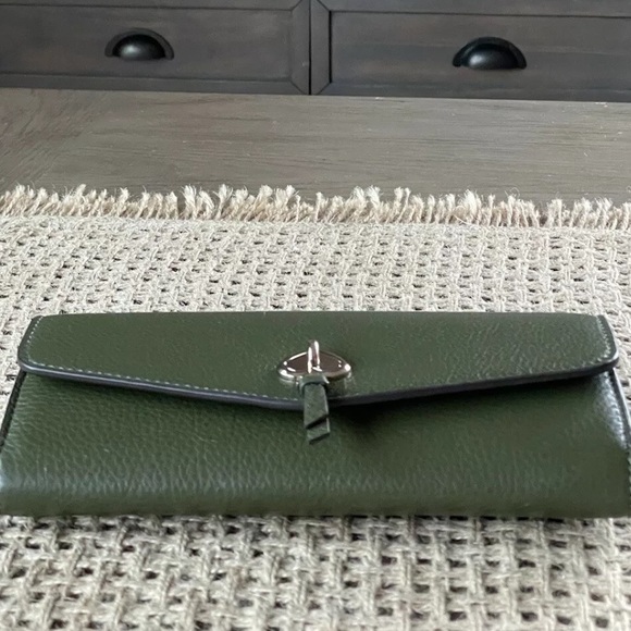 Kate Spade Marti Large Flap Wallet  Pebbled Leather In Enchanted Green - Picture 4 of 6